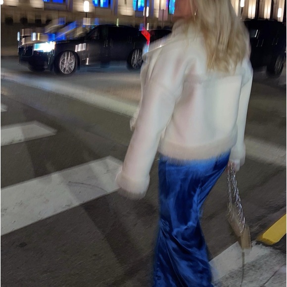 Princess Polly Blue Velvet Pants - Picture 7 of 9